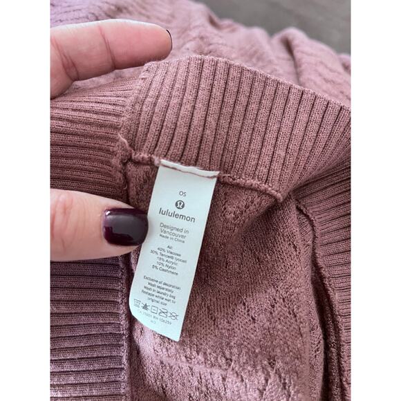 Lululemon Womens Divinity Poncho Sweater Shawl Wrap Spanish Oak One Size - Picture 2 of 5